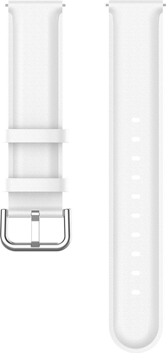 YONO Vacca Leer Bandje 20mm - Leren Horlogebandje geschikt voor Samsung Galaxy Watch 7 / 6 / 5 / Pro / 4 / 3 / Active 2 - Polar Ignite / Unite – Huawei – Wit
