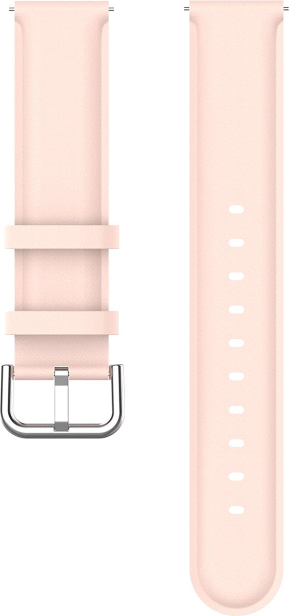 YONO Vacca Leer Bandje 22mm - Horlogebandje geschikt voor Samsung Galaxy Watch 46mm / 3 (45mm) / Gear s3 - Polar Vantage M2 / Grit X - Huawei Watch GT 3 (pro) / 2 - Amazfit GTR - Lichtroze