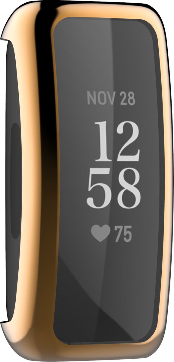 YONO Bumper geschikt voor Fitbit Inspire 3 – Siliconen Case – Screenprotector Hoesje – Rose Gold