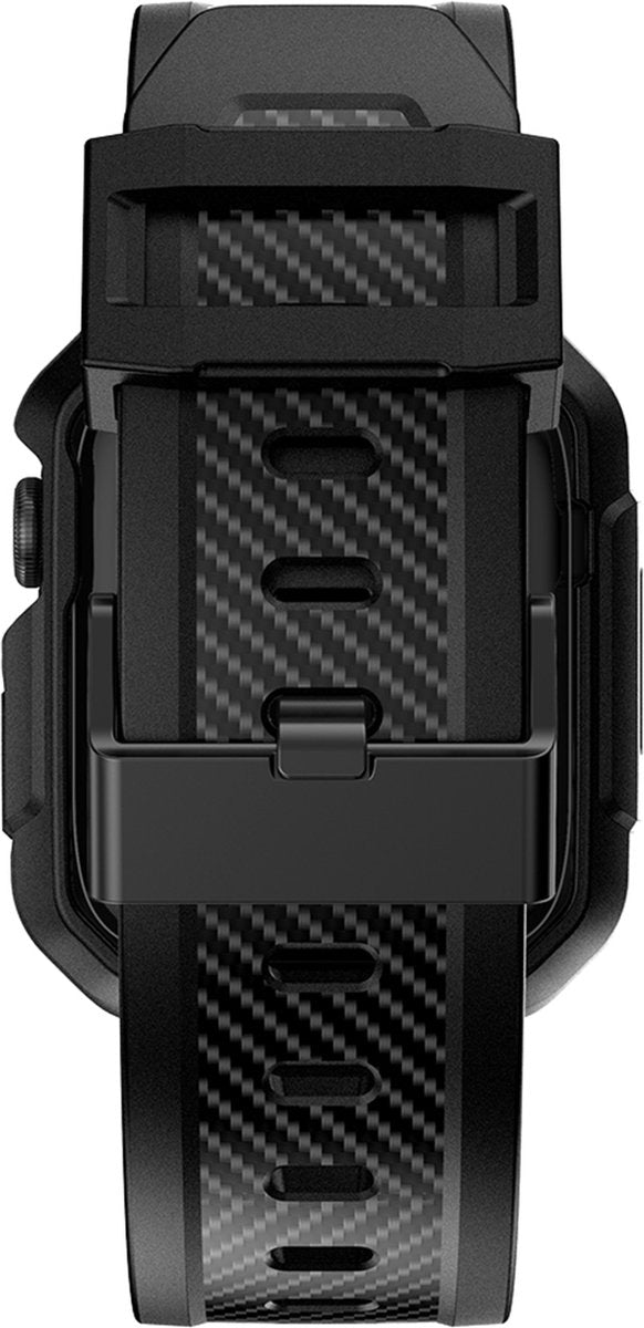 YONO Armor Rugged Bandje geschikt voor Apple Watch - 38 / 40 / 41 mm - Vervangende Armband geschikt voor iWatch Series 8/7/SE/6/5/4/3 - Zwart