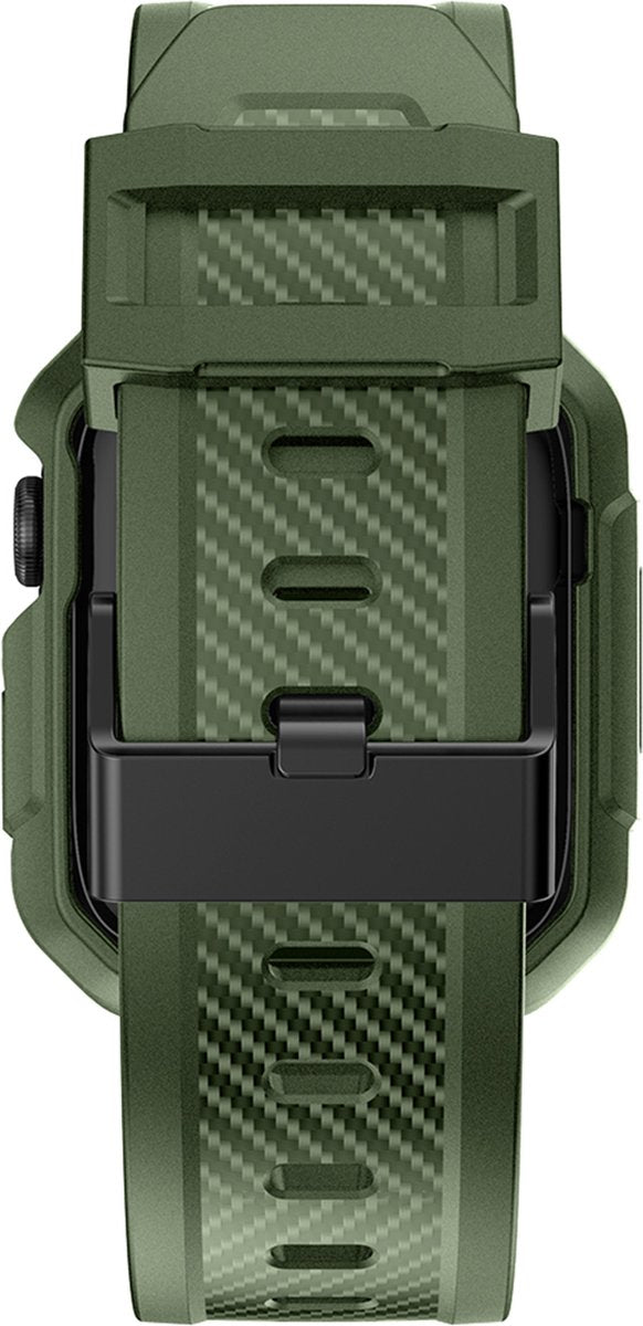 YONO Armor Rugged Bandje geschikt voor Apple Watch - 38 / 40 / 41 mm - Vervangende Armband geschikt voor iWatch Series 8/7/SE/6/5/4/3 - Donkergroen