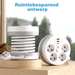 YONO Stekkerdoos met USB-C en USB-A - Stopcontacten - Verlengsnoer met Schakelaar
