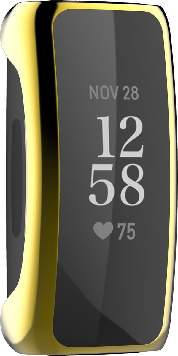Bumper geschikt voor Fitbit Inspire 2 – Siliconen Case – Screenprotector Hoesje – Goud