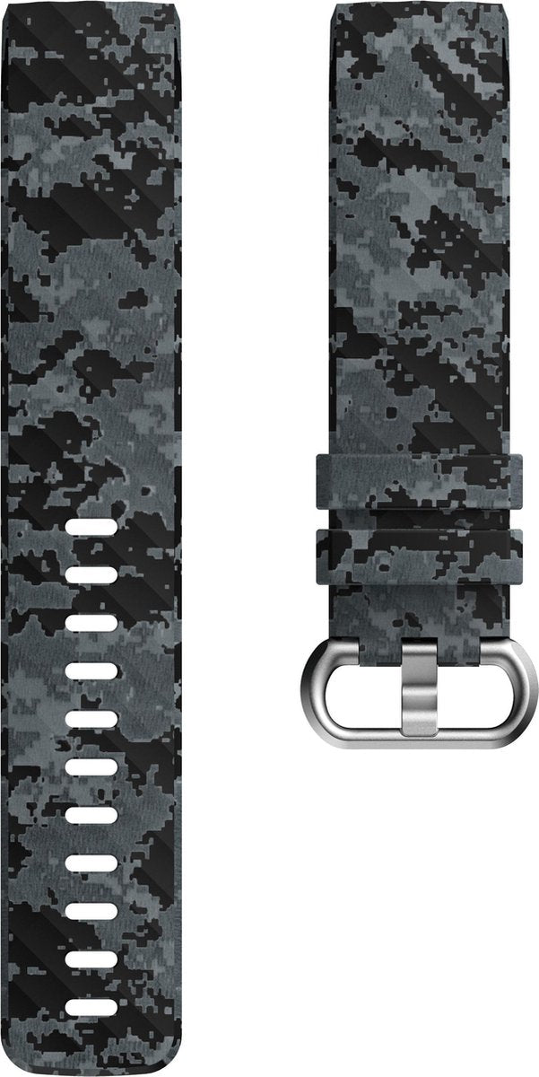 YONO Bandje geschikt voor Fitbit Charge 4/3 – Siliconen – Camouflage – Small