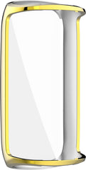 YONO Full Cover Bumper geschikt voor Fitbit Luxe - Siliconen Case - Screenprotector Hoesje - Goud