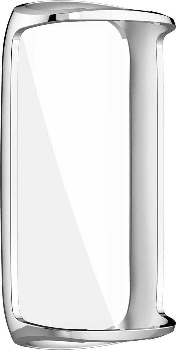YONO Full Cover Bumper geschikt voor Fitbit Luxe - Siliconen Case - Screenprotector Hoesje - Zilver