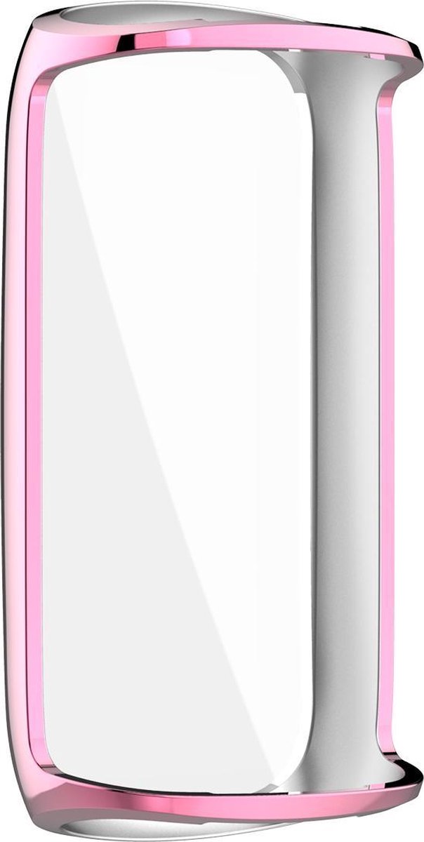 YONO Full Cover Bumper geschikt voor Fitbit Luxe - Siliconen Case - Screenprotector Hoesje - Roze