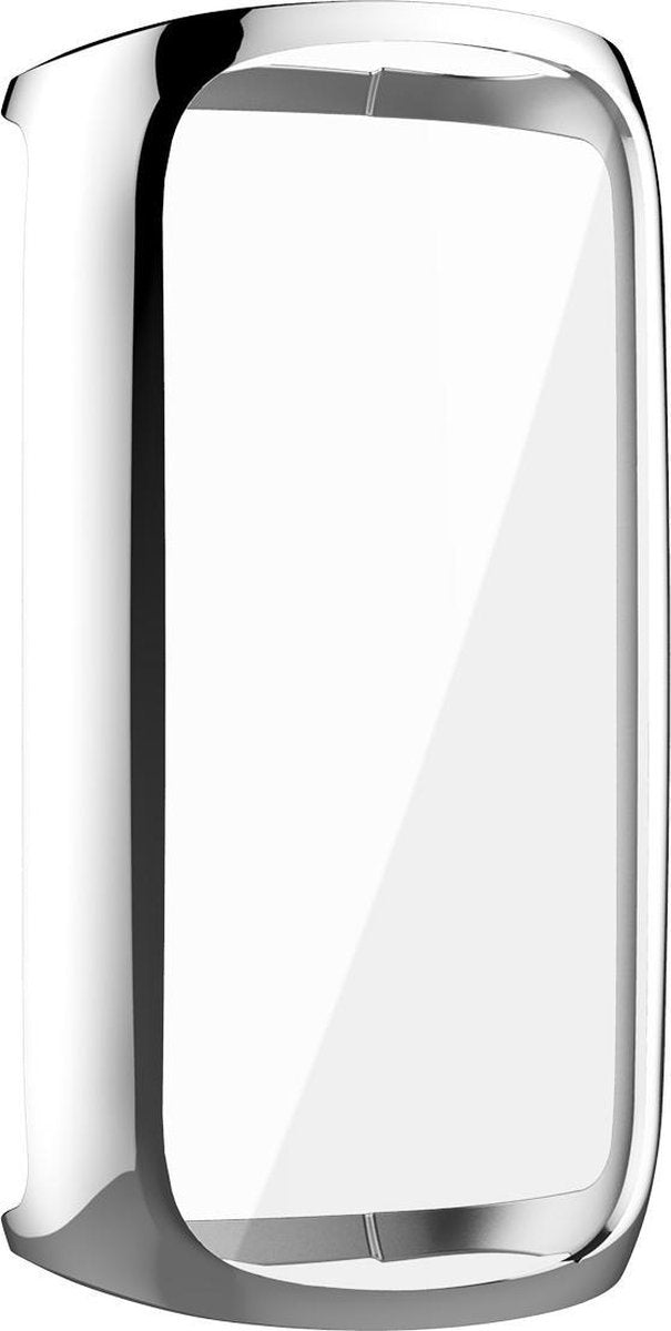 YONO Full Cover Bumper geschikt voor Fitbit Luxe - Siliconen Case - Screenprotector Hoesje - Zilver