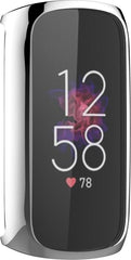 YONO Full Cover Bumper geschikt voor Fitbit Luxe - Siliconen Case - Screenprotector Hoesje - Zilver