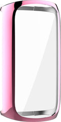 YONO Full Cover Bumper geschikt voor Fitbit Luxe - Siliconen Case - Screenprotector Hoesje - Roze