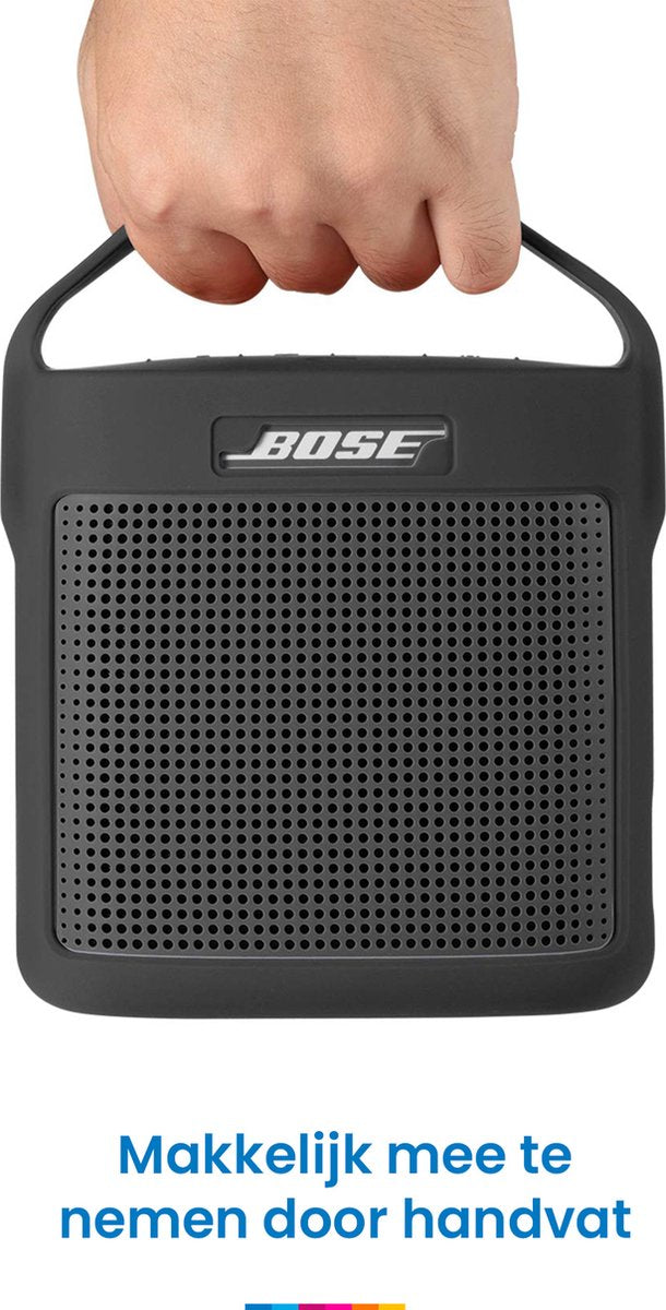 YONO Siliconen Hoes geschikt voor Bose Soundlink Color II – Case met Handvat – Beschermhoes - Zwart