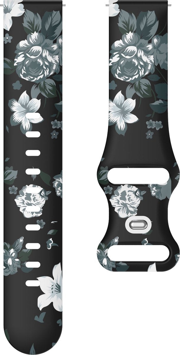 YONO Special Sport Bandje 20mm - Horlogebandje geschikt voor Samsung Galaxy Watch 7/6/5 / Pro / 4 / 3 / Active 2 - Garmin Approach / Forerunner / Venu 2 Plus / SQ / Vivomove - Polar Ignite / Unite – Huawei - Zwart