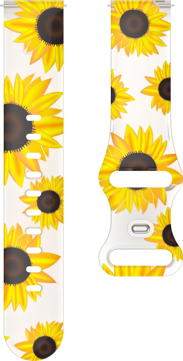 YONO Special Sport Bandje 20mm - Horlogebandje geschikt voor Samsung Galaxy Watch 7/6/5 / Pro / 4 / 3 / Active 2 - Polar Ignite / Unite – Huawei - Sunflower