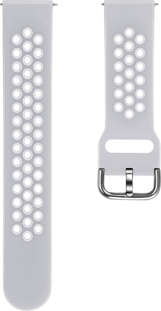 YONO Siliconen Bandje geschikt voor Fitbit Versa 2 - Sport Air - Grijs Wit - Large