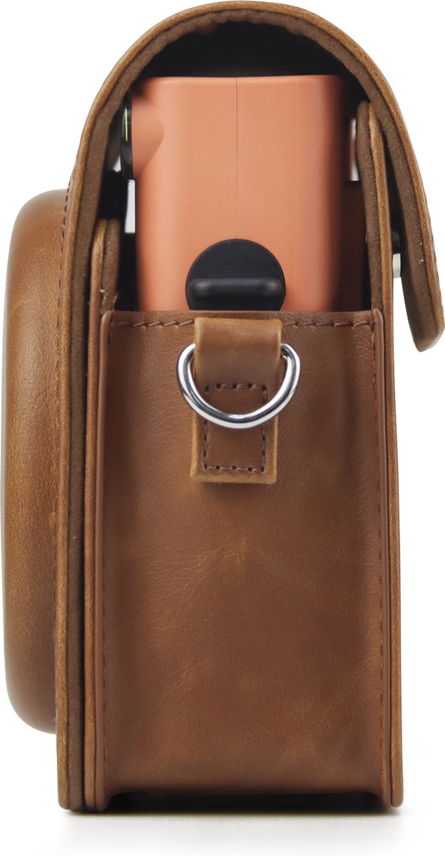 YONO Case geschikt voor Fujifilm Instax Square SQ1 - Hoes met Draagriem - Cameratas - Bruin