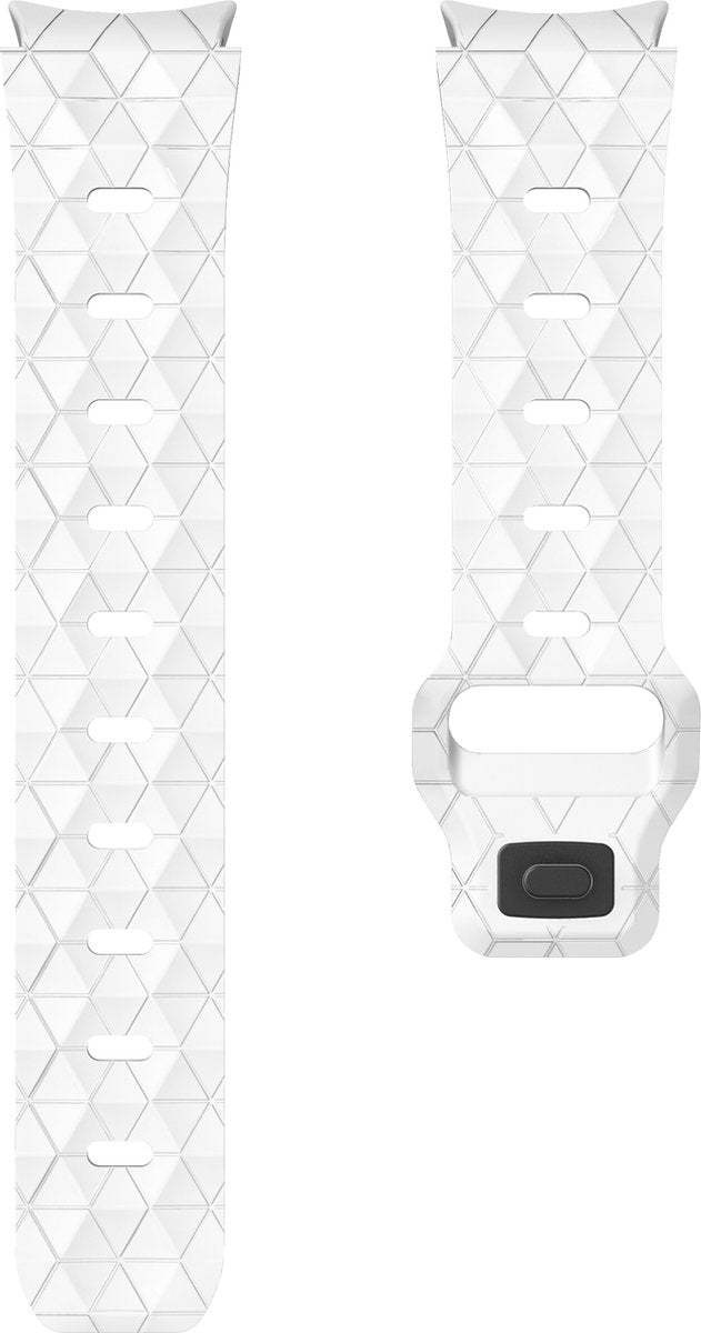 YONO Hexagon Bandje 20mm - Horlogebandje geschikt voor Samsung Galaxy Watch 7/6/5/4 (40/43/44/47mm Classic & Pro) - Wit