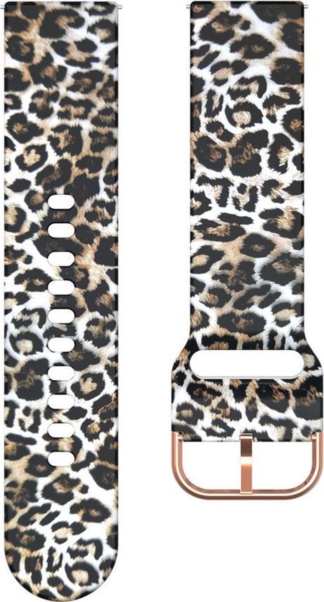 YONO Siliconen Special Bandje 20mm - geschikt voor Samsung Galaxy Watch 7 / 6 / 5 / Pro / 4 / 3 / Active 2 - Polar Ignite / Unite – Huawei - Leopard