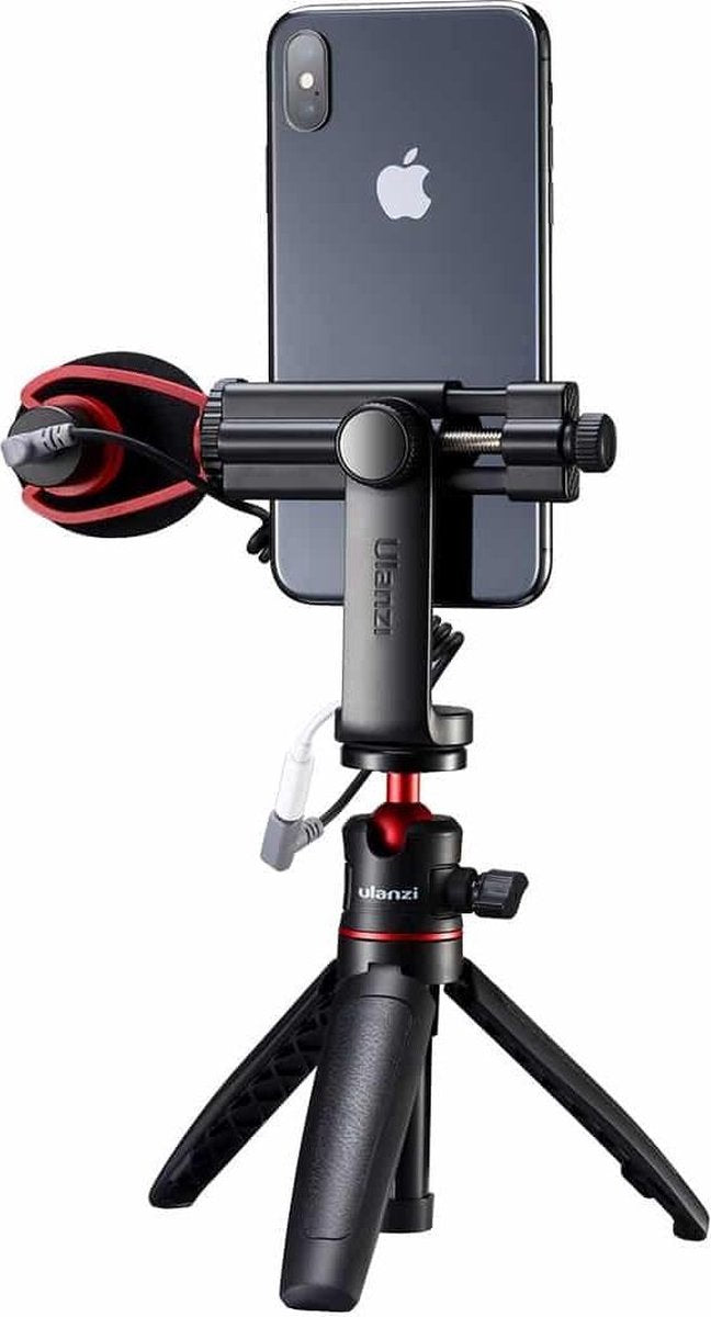 Ulanzi ST-17 360º Draaibare Telefoonhouder voor statief - met Cold Shoe Mount - Voor alle smartphones tot 10 cm breed - Zwart