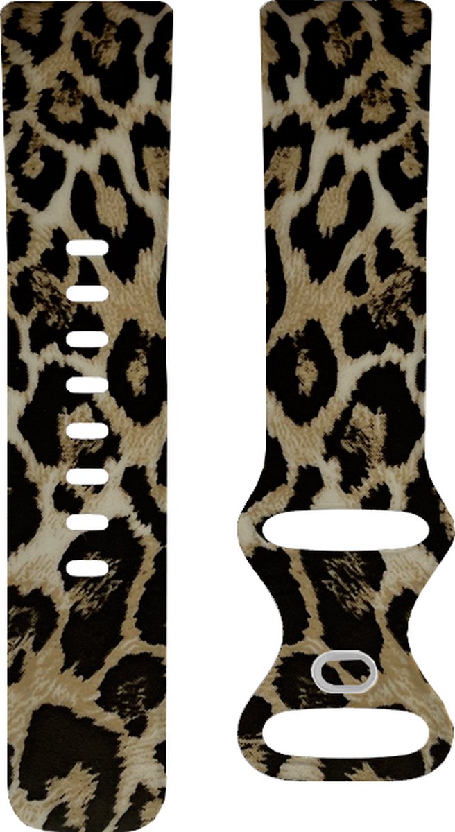 YONO Special Siliconen Bandje geschikt voor Fitbit Charge 5 / 6 - Leopard - Small