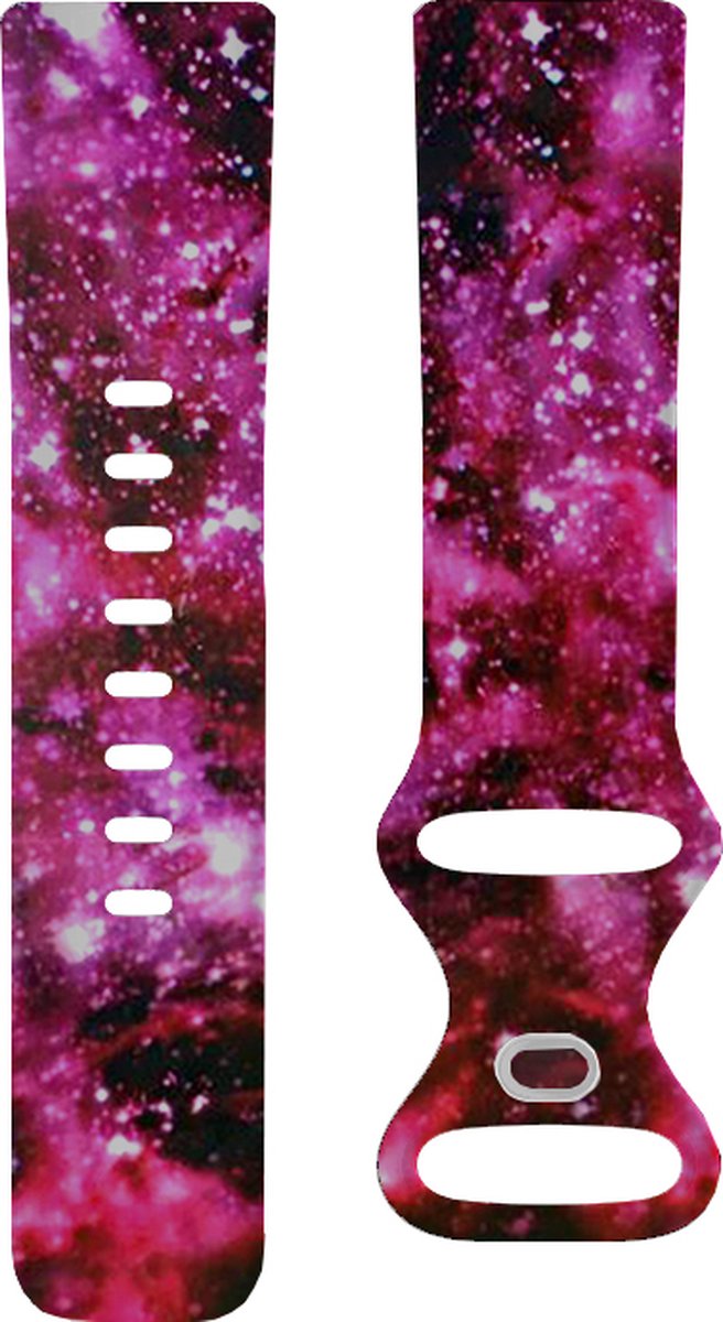 YONO Special Siliconen Bandje geschikt voor Fitbit Charge 5 / 6 - Sterrenstof - Large