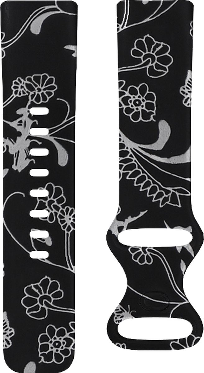 YONO Special Siliconen Bandje geschikt voor Fitbit Charge 5 / 6 - Bloemen - Large