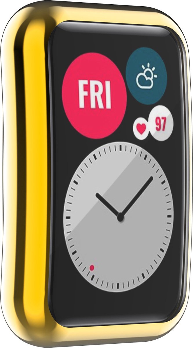 YONO Bumper geschikt voor Oppo Watch Free - Full Cover Soft Case - Screen Protector Hoesje - Goud