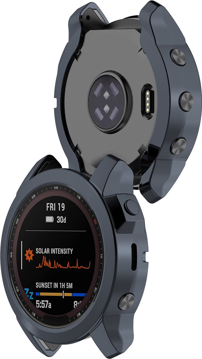 YONO Bumper geschikt voor Garmin Fenix 7S - Siliconen Hoesje - Bescherming Case - Donkergrijs
