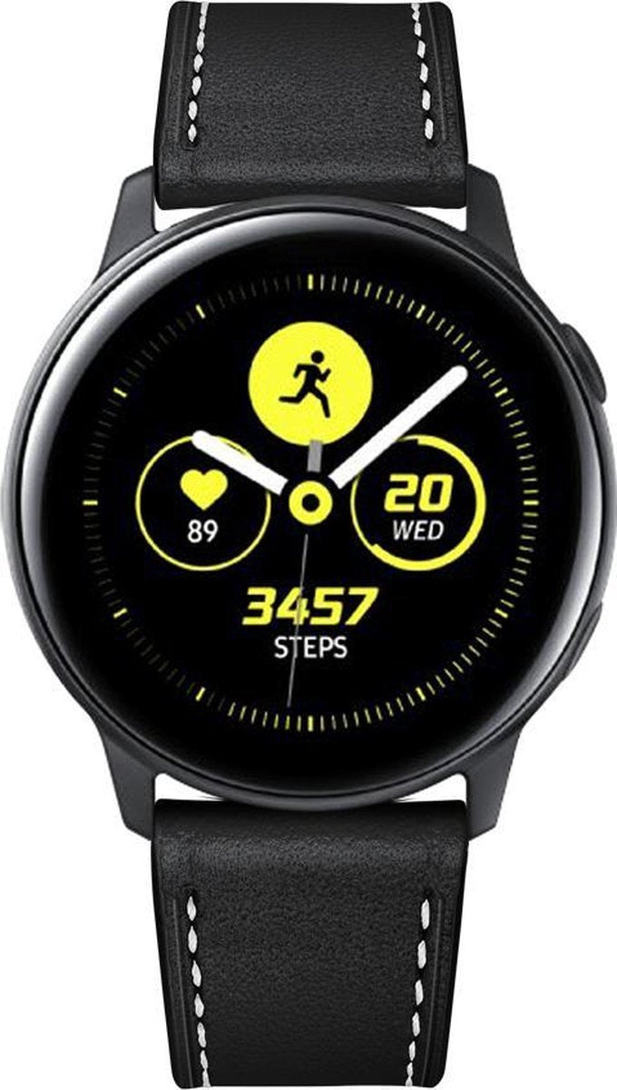 YONO Leer Bandje 22mm - Horlogebandje geschikt voor Samsung Galaxy Watch 46mm / 3 (45mm) / Gear s3 - Polar Vantage M2 / Grit X - Huawei Watch GT 3 (pro) / 2 - Amazfit GTR - Zwart