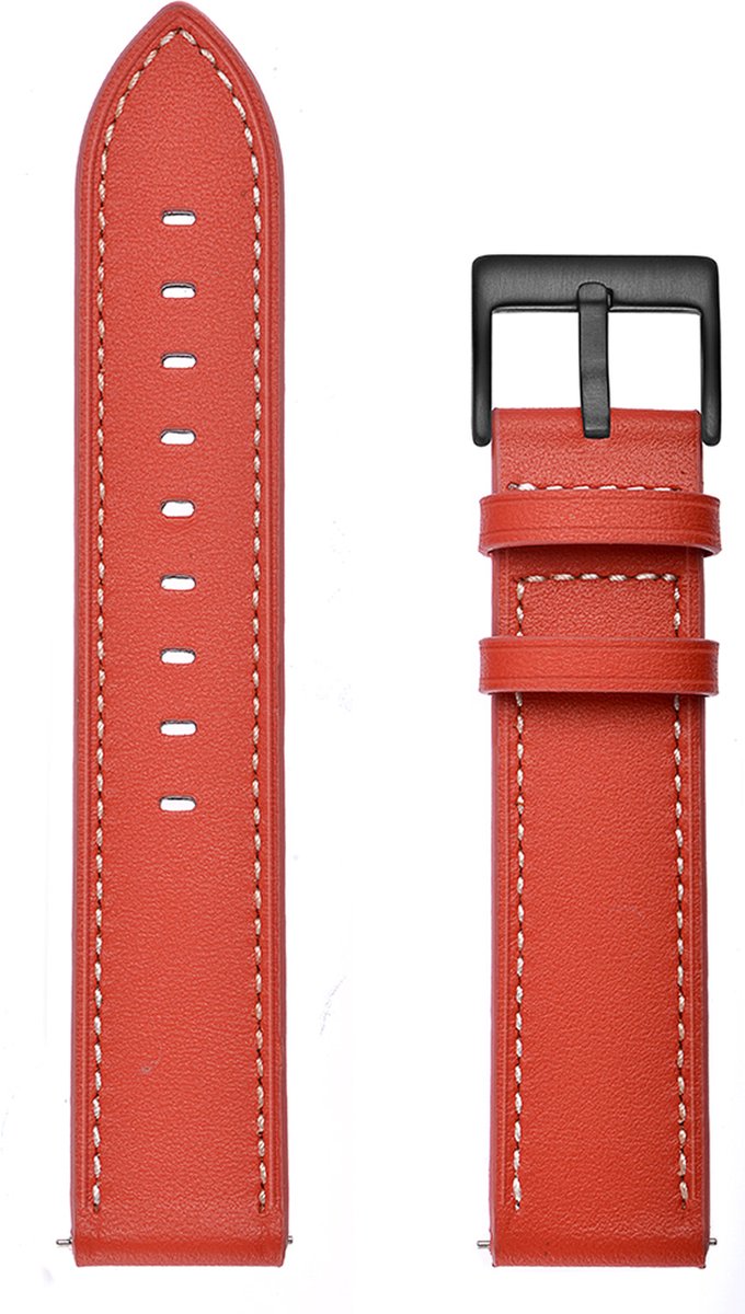 YONO Leer Bandje 20mm - Luxe Leren Horlogebandje geschikt voor Samsung Galaxy Watch 7/6/5 / Pro / 4 / 3 / Active 2 - Polar Ignite / Unite – Huawei - Rood