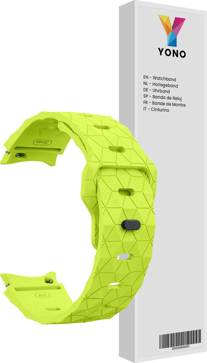 YONO Hexagon Bandje 20mm - Horlogebandje geschikt voor Samsung Galaxy Watch 7/6/5/4 (40/43/44/47mm Classic & Pro) - Mamba Groen