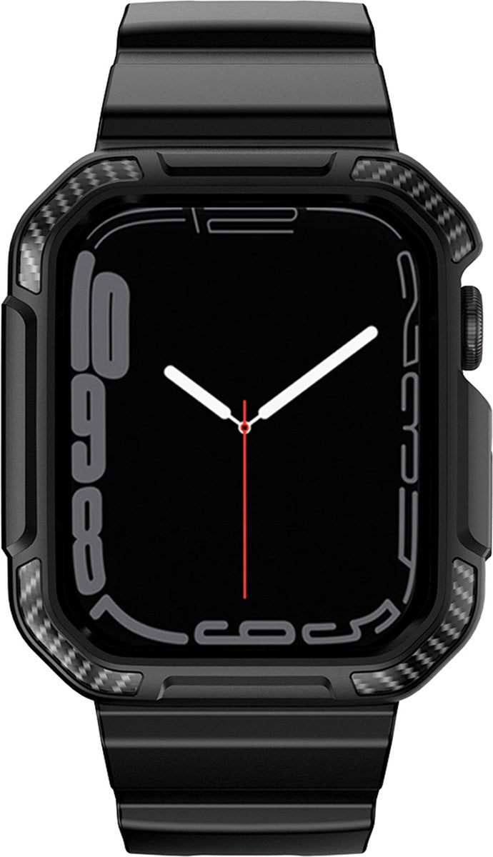 YONO Armor Rugged Bandje geschikt voor Apple Watch - 38 / 40 / 41 mm - Vervangende Armband geschikt voor iWatch Series 8/7/SE/6/5/4/3 - Zwart