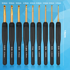 YONO Haaknaalden Ergonomisch met Softgrip - 9 Maten