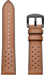 YONO Leer Air Bandje 22mm - Horlogebandje geschikt voor Samsung Galaxy Watch 46mm / 3 (45mm) / Gear s3 - Polar Vantage M2 / Grit X - Huawei Watch GT 3 (pro) / 2 - Amazfit GTR - Bruin