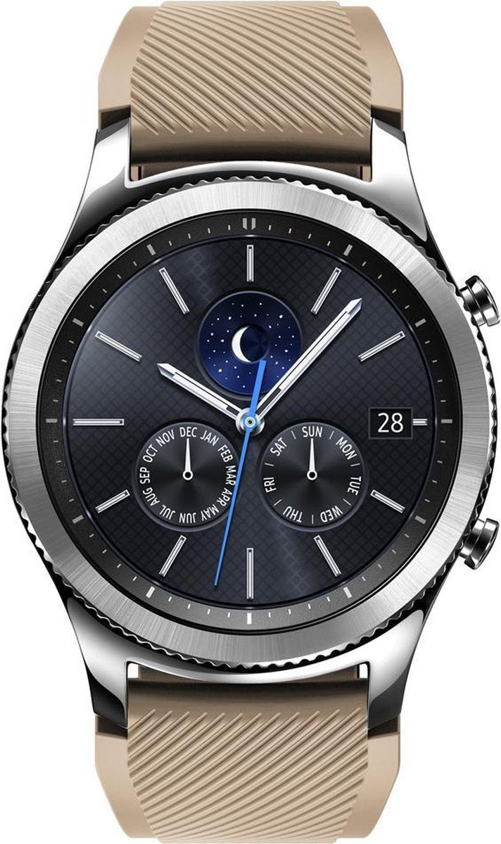 YONO Classic Bandje 22mm - Horlogebandje geschikt voor Samsung Galaxy Watch 46mm / 3 (45mm) / Gear s3 - Polar Vantage M2 / Grit X - Garmin Vivoactive 4 / Venu 2 - Huawei Watch GT 3 (pro) / 2 - Amazfit GTR - Beige