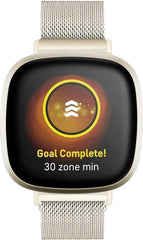 YONO Bandje geschikt voor Fitbit Versa 3 / Sense – Milanees – Champagne – Small