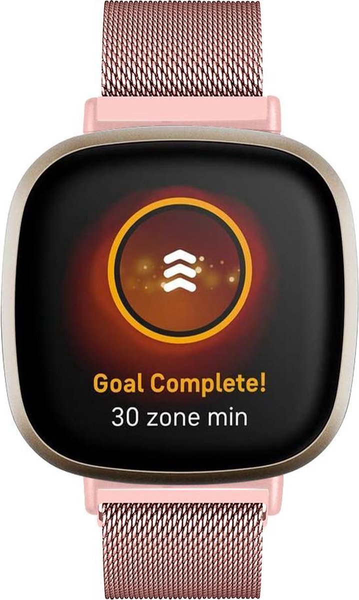 YONO Bandje geschikt voor Fitbit Versa 3 / Sense – Milanees – Roze – Large