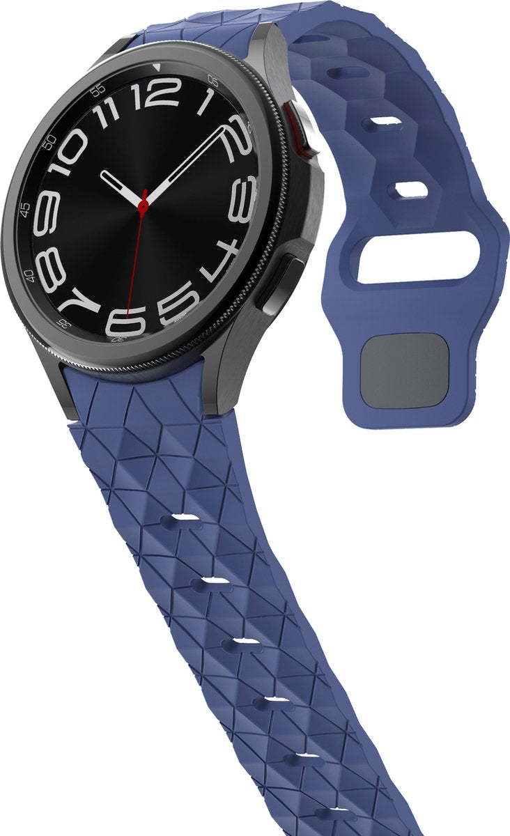 YONO Hexagon Bandje 20mm - Horlogebandje geschikt voor Samsung Galaxy Watch 7/6/5/4 (40/43/44/47mm Classic & Pro) - Donkerblauw