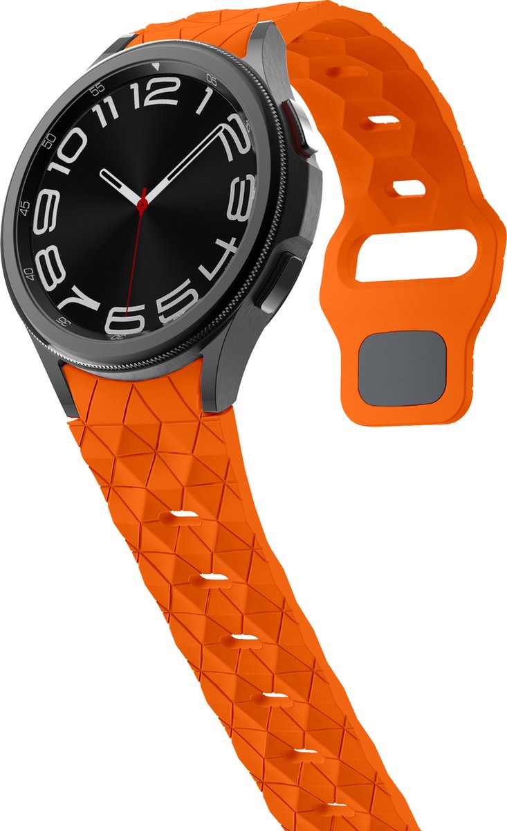 YONO Hexagon Bandje 20mm - Horlogebandje geschikt voor Samsung Galaxy Watch 7/6/5/4 (40/43/44/47mm Classic & Pro) - Oranje