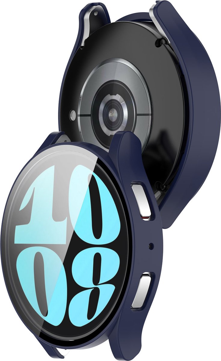 YONO Bumper geschikt voor Samsung Galaxy Watch 6 - 40mm - Screen Protector Hoesje - Full Cover Case - Donkerblauw