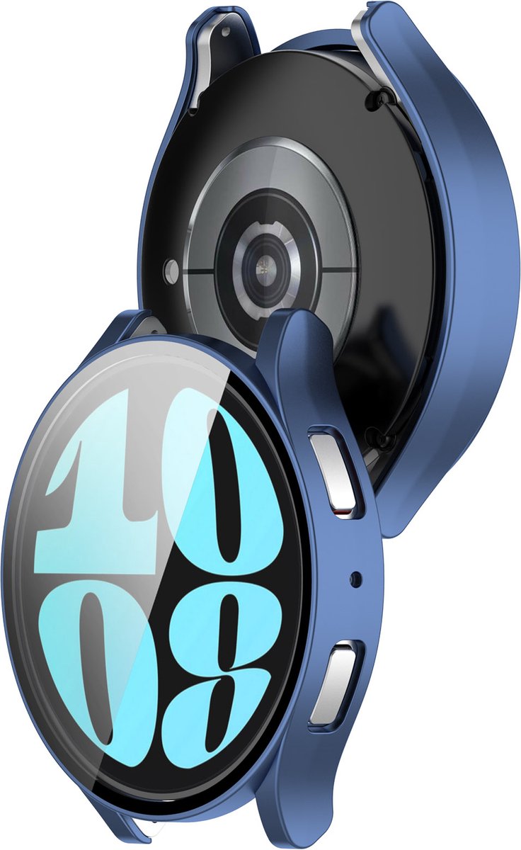 YONO Bumper geschikt voor Samsung Galaxy Watch 6 - 40mm - Screen Protector Hoesje - Full Cover Case - Lichtblauw