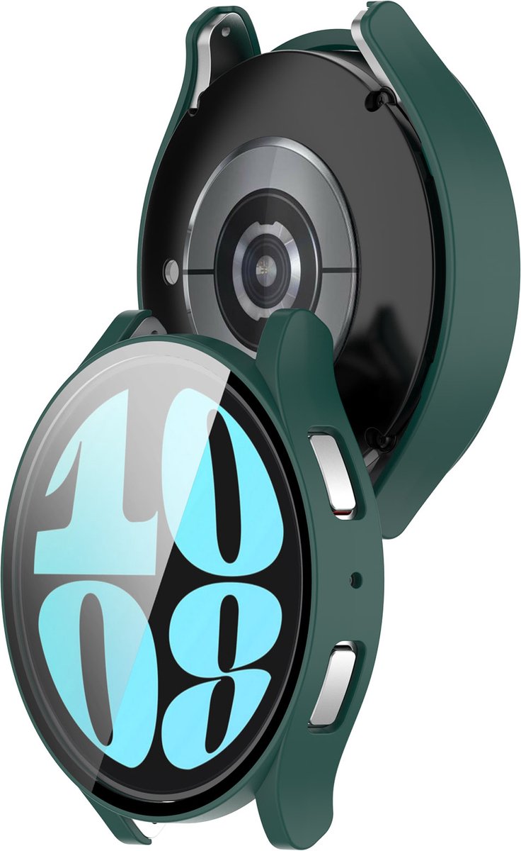 YONO Bumper geschikt voor Samsung Galaxy Watch 6 - 44mm - Screen Protector Hoesje - Full Cover Case - Donkergroen