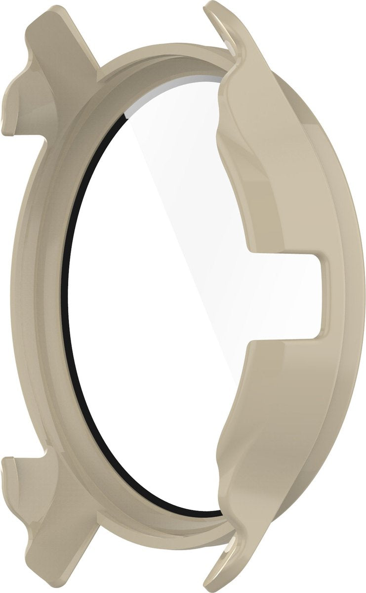 YONO Case geschikt voor Garmin Venu 2 Plus - Screen Protector Hoesje - Full Cover Bumper - Beige