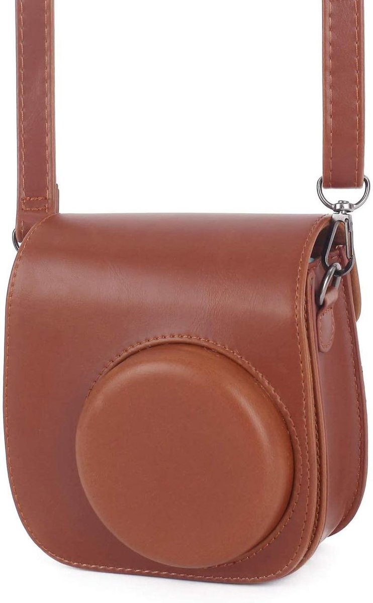 YONO Case geschikt voor Fujifilm Instax Mini 11 / 9 / 8 – Hoesje met Draagriem – Camera Tas - Bruin