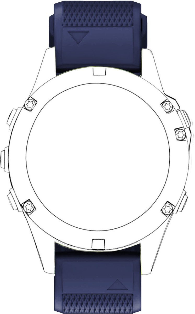 YONO Siliconen Sport Bandje geschikt voor Garmin Fenix 7 / 6 / 5 - Pro - Solar - Sapphire Edition - Donkerblauw
