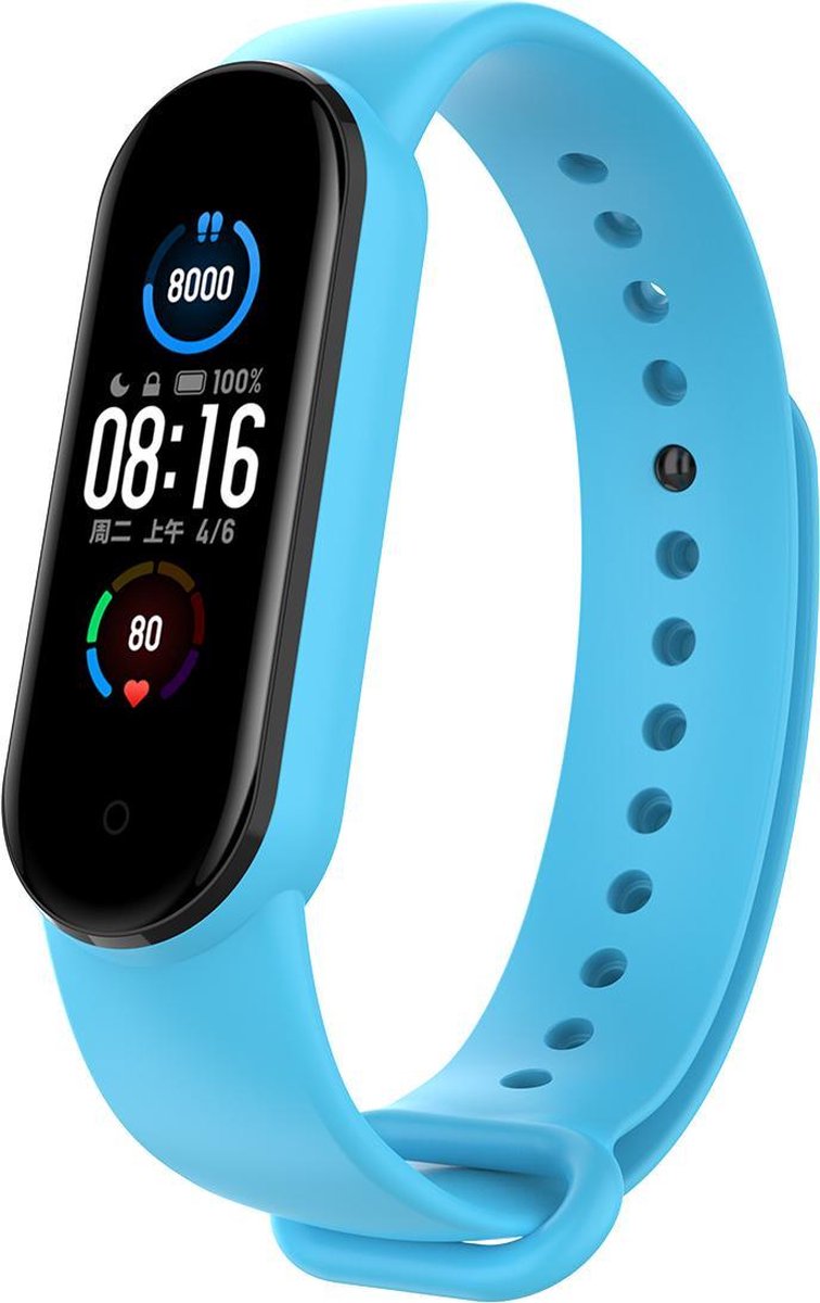 YONO Siliconen Bandje geschikt voor Xiaomi Mi Band 5 / 6 – Blauw