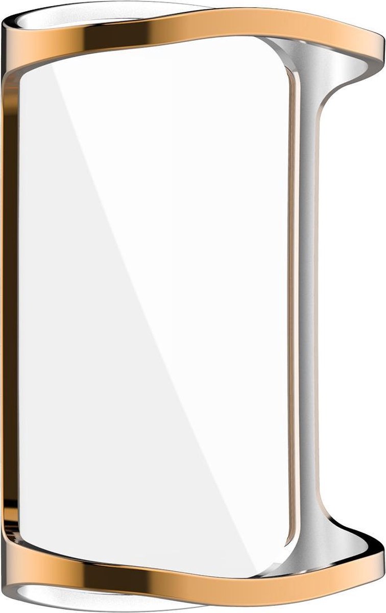 YONO Full Cover Bumper geschikt voor Fitbit Charge 5 / 6 - Siliconen Case Screen Protector Hoesje - Rose Gold