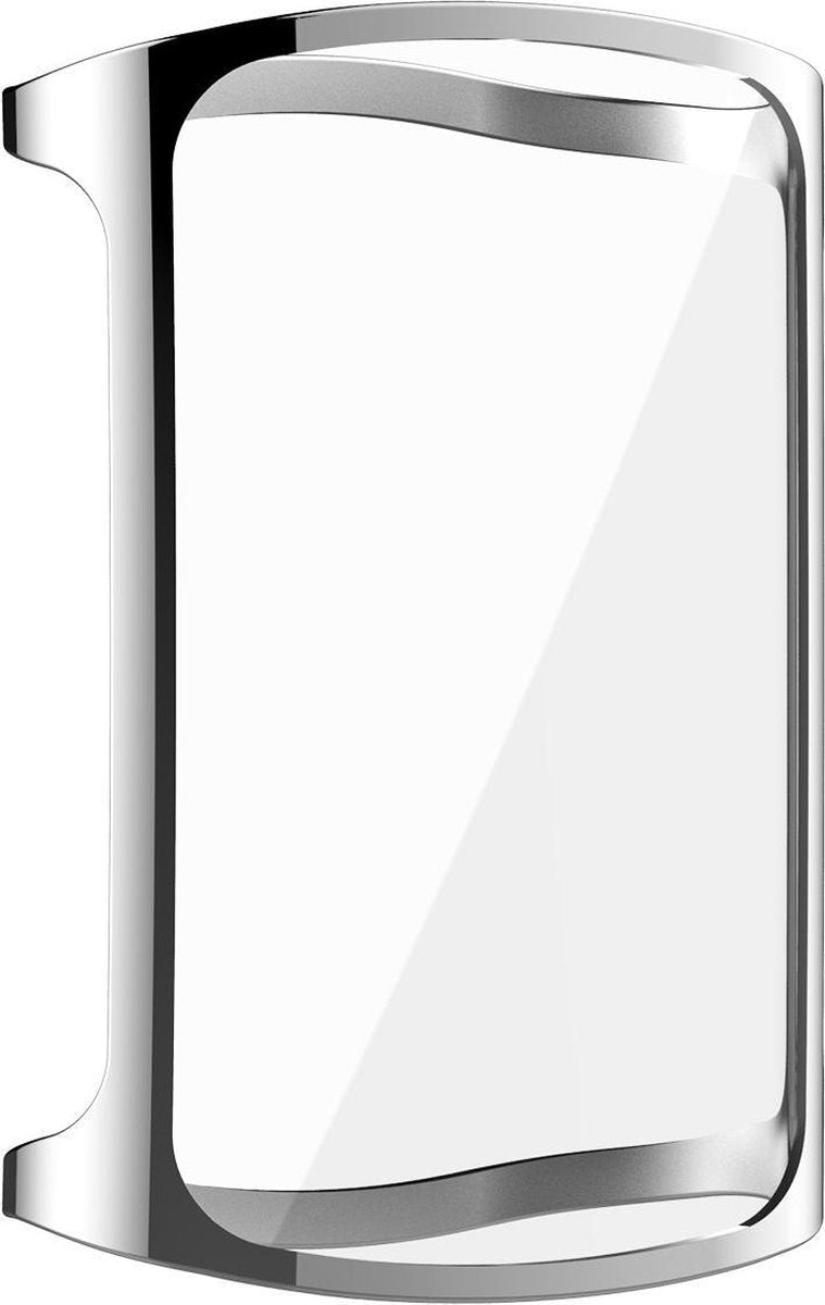 YONO Full Cover Bumper geschikt voor Fitbit Charge 5 / 6 - Siliconen Case Screen Protector Hoesje - Zilver