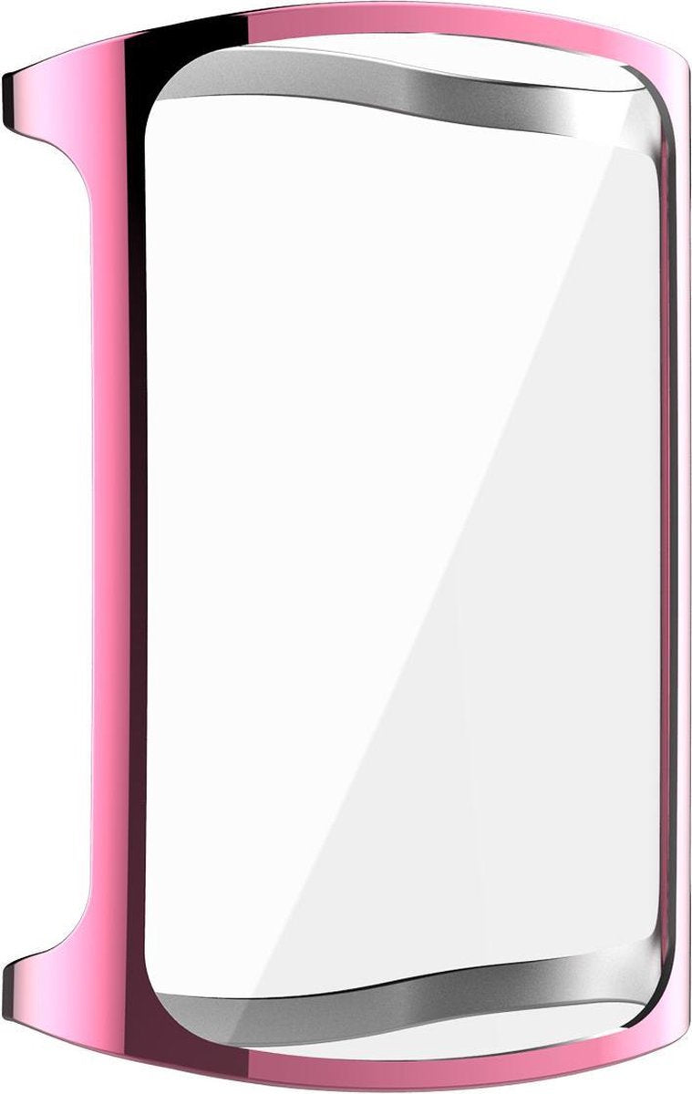 YONO Full Cover Bumper geschikt voor Fitbit Charge 5 / 6 - Siliconen Case Screen Protector Hoesje - Roze