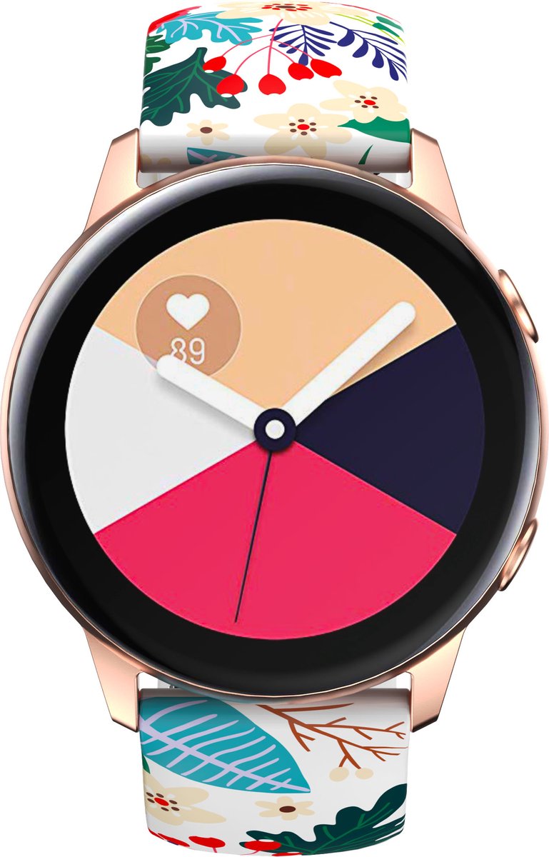 YONO Special Sport Bandje 20mm - Horlogebandje geschikt voor Samsung Galaxy Watch 7/6/5 / Pro / 4 / 3 / Active 2 - Polar Ignite / Unite – Huawei - Bouquet