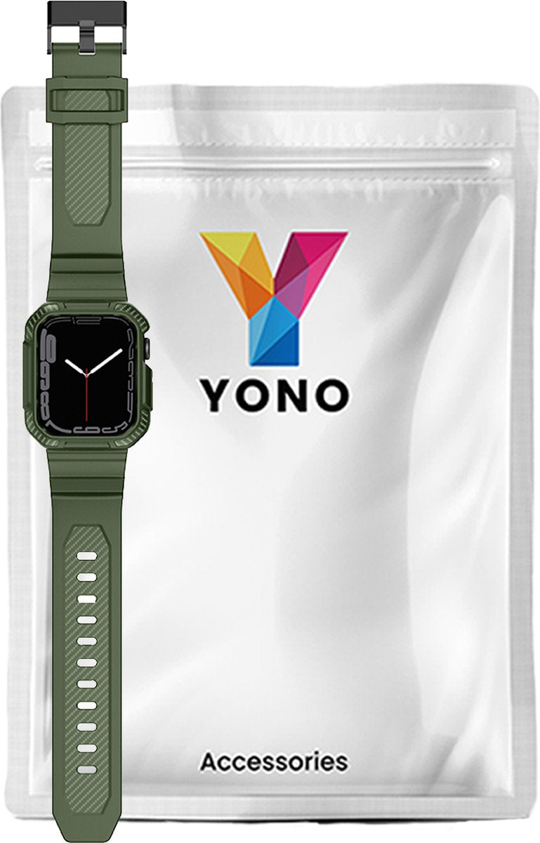 YONO Armor Rugged Bandje geschikt voor Apple Watch - 38 / 40 / 41 mm - Vervangende Armband geschikt voor iWatch Series 8/7/SE/6/5/4/3 - Donkergroen
